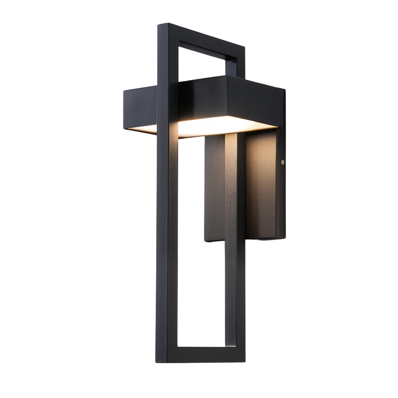 TwilightLux – Applique murale extérieure LED moderne, noir, jardin