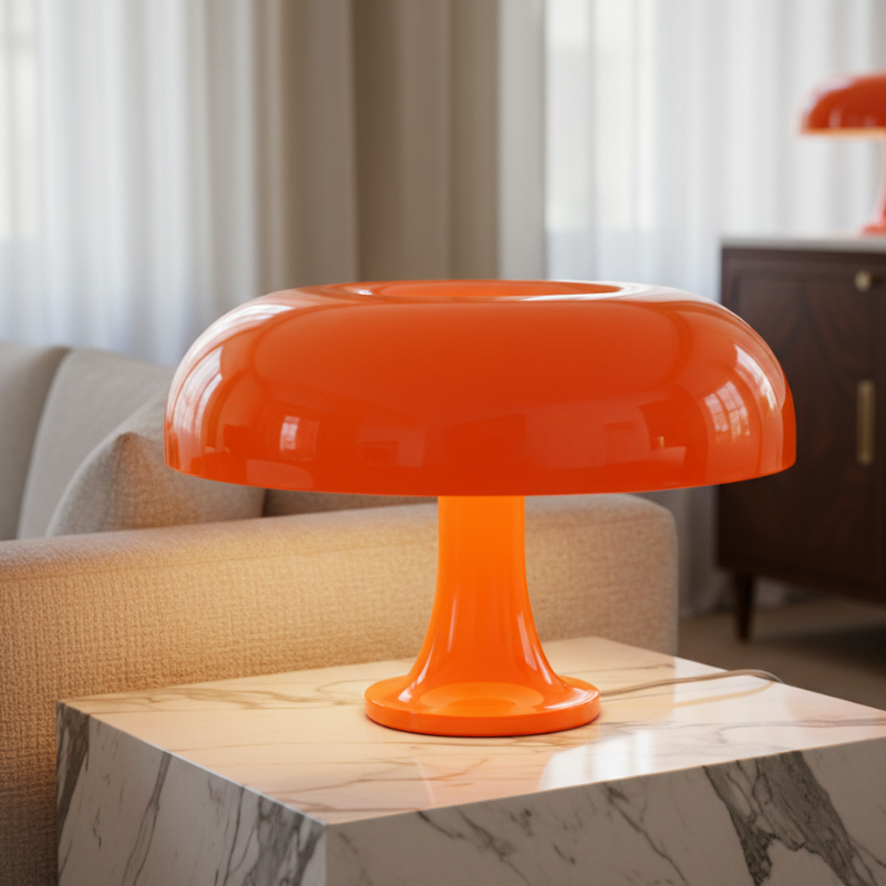 MushLight Lampe de Table Vintage – Champignon, Blanc, Intérieur