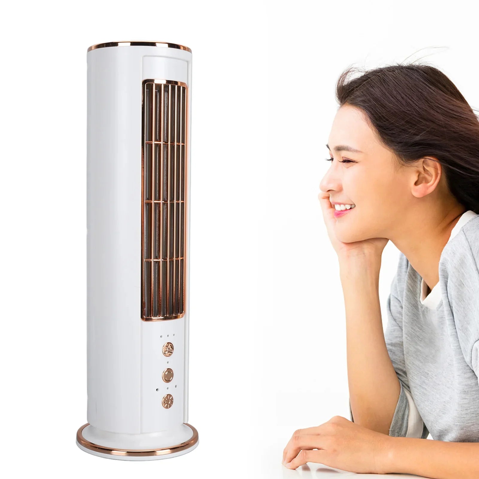 Ventilateur de Bureau Sans Lame | Ventilateur Rechargeable USB, Télécommande