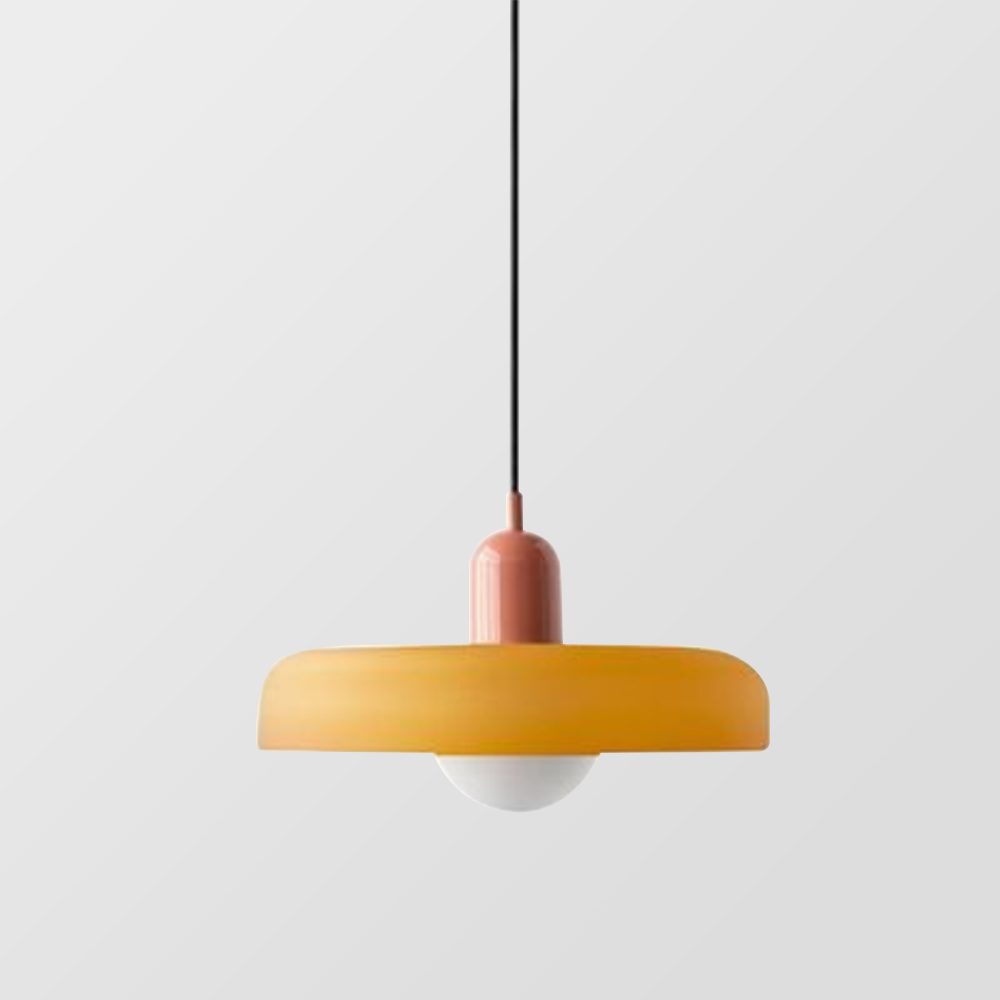 LuminoBau – Suspension Bauhaus en Verre Coloré, Design Moderne, Intérieur