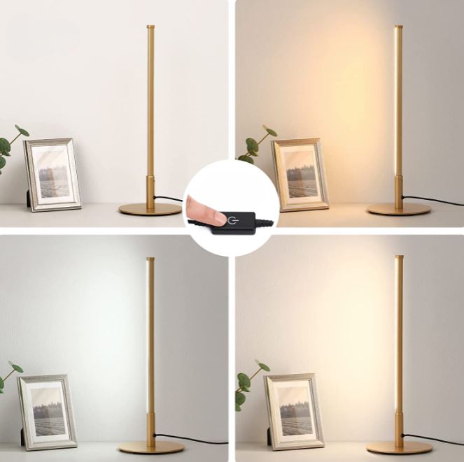 LustrousGold - Lampe de Table LED Dorée au Design Élégant et Moderne