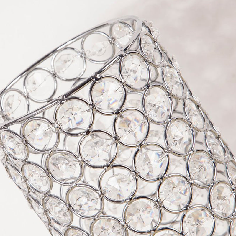 LuminaCrystal – Lampe de table en chrome avec éclairage nocturne en cristal