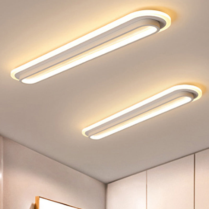 LumoOval – Plafonnier LED Ovale Moderne Noir/Blanc Salon
