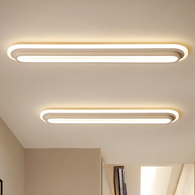 LumoOval – Plafonnier LED Ovale Moderne Noir/Blanc Salon