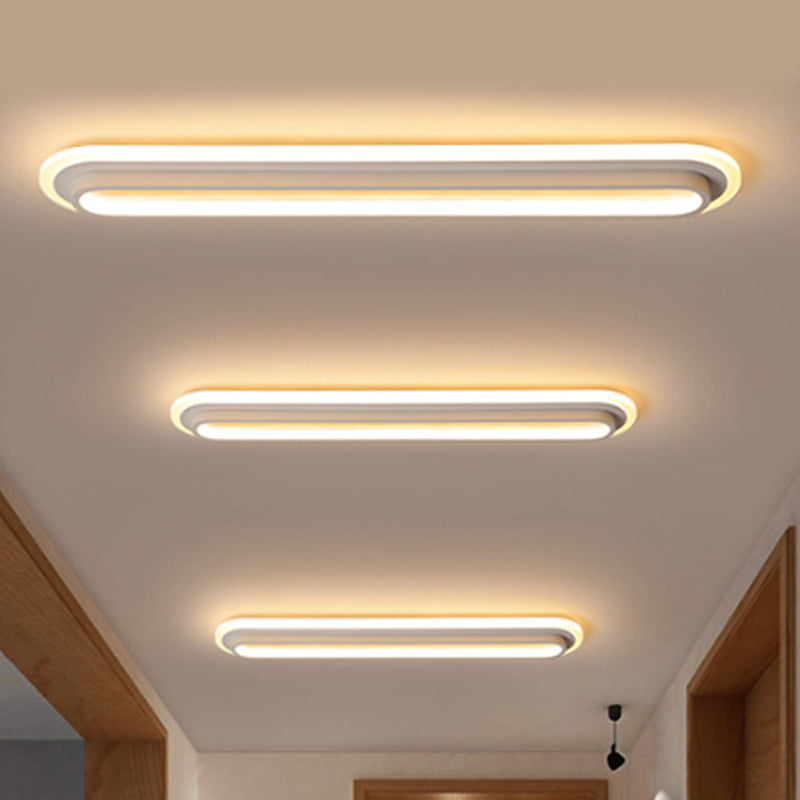 LumoOval – Plafonnier LED Ovale Moderne Noir/Blanc Salon
