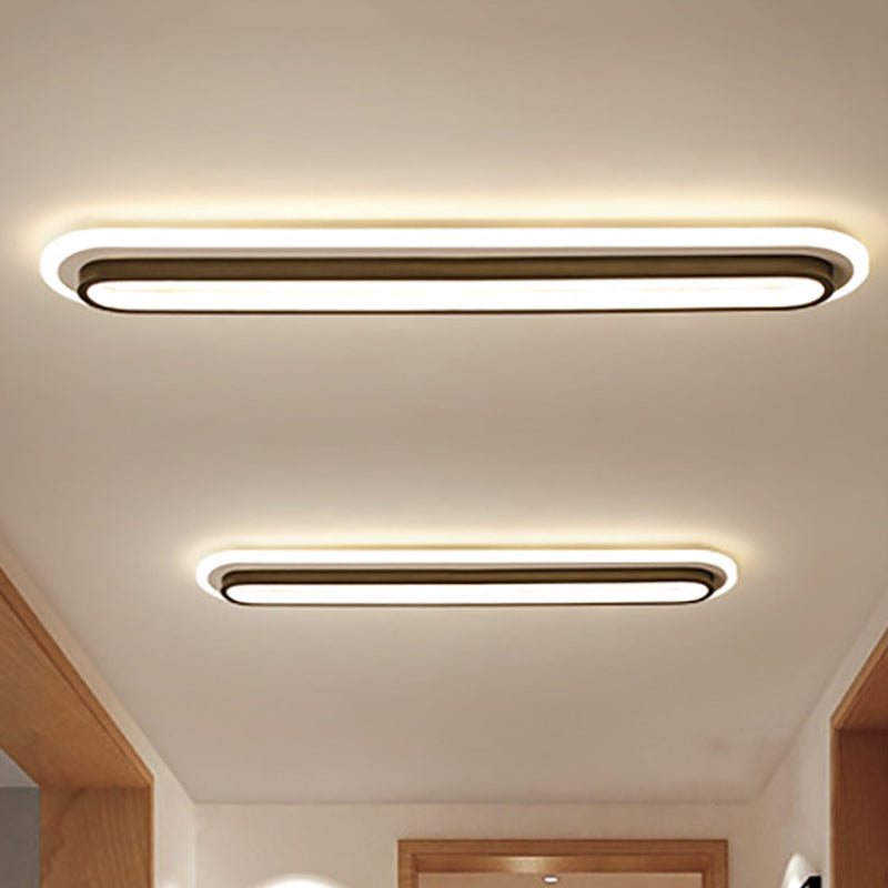 LumoOval – Plafonnier LED Ovale Moderne Noir/Blanc Salon