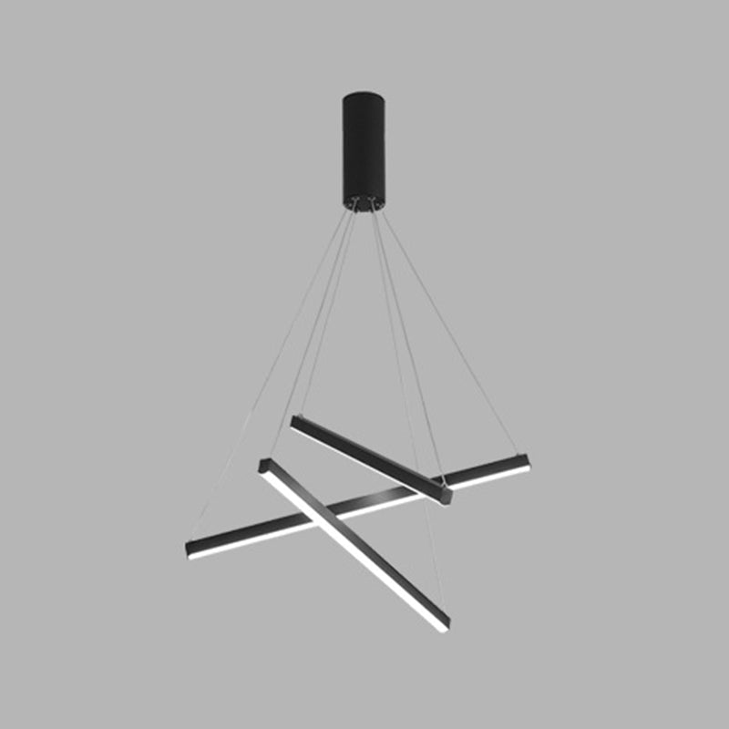LumoNoir – Suspension LED Minimaliste Métal Moderne Lobby