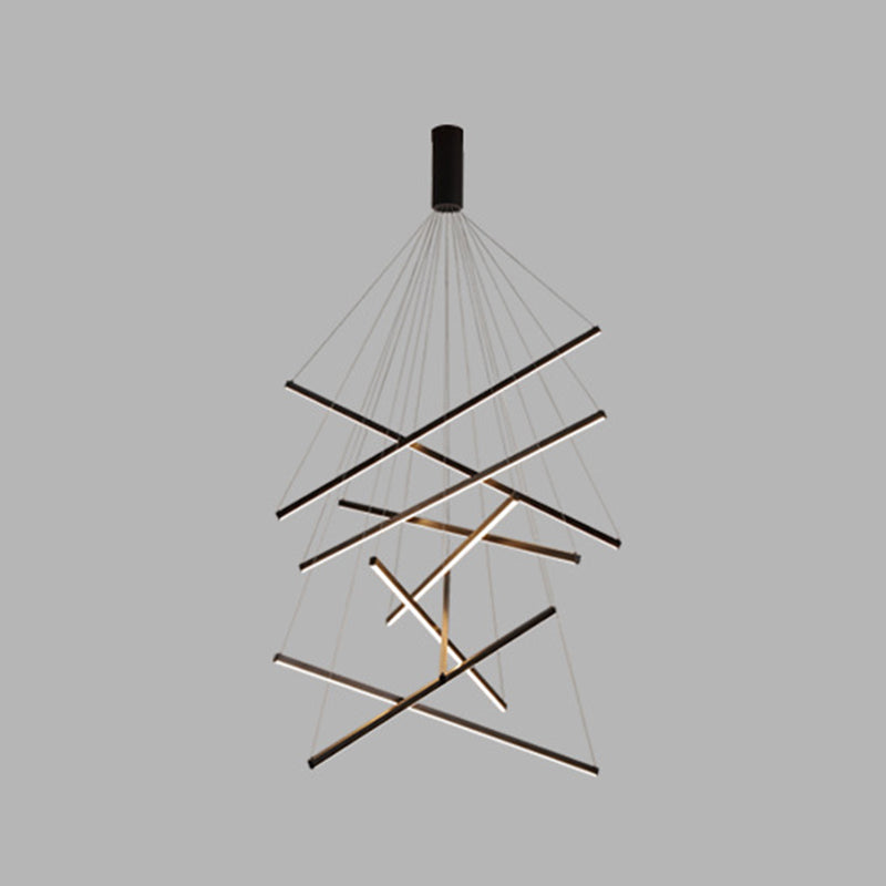 LumoNoir – Suspension LED Minimaliste Métal Moderne Lobby