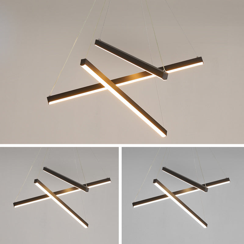 LumoNoir – Suspension LED Minimaliste Métal Moderne Lobby