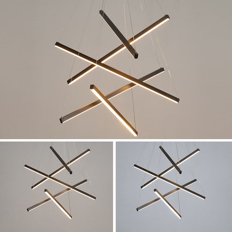 LumoNoir – Suspension LED Minimaliste Métal Moderne Lobby