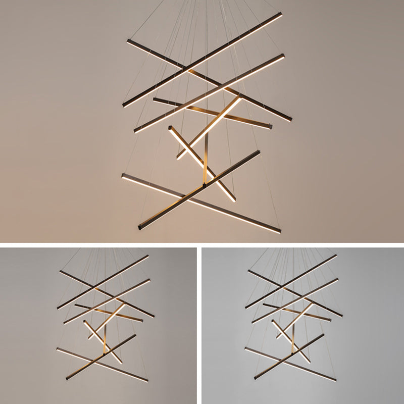LumoNoir – Suspension LED Minimaliste Métal Moderne Lobby