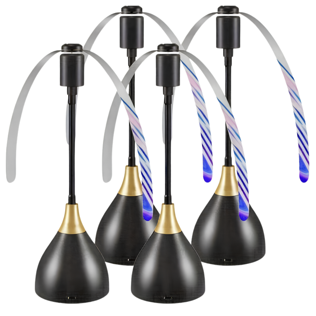 Ventilateur Anti-Mouches de Table Plastique Noir Ø25 cm – USB ou Piles, Portable, Lames Flexibles