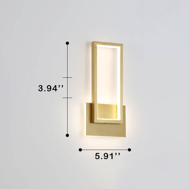 LumoBright – Applique Murale LED Rectangulaire Dorée Salon