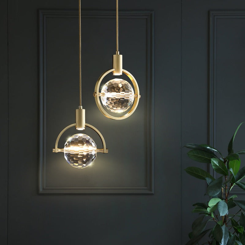Celiora – Suspension LED Cristal Moderne Salon Blanc