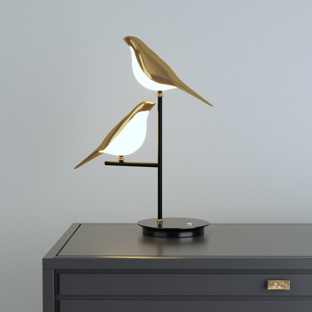 Lunéra – Lampe de Table LED Moderne Dorée pour Salon