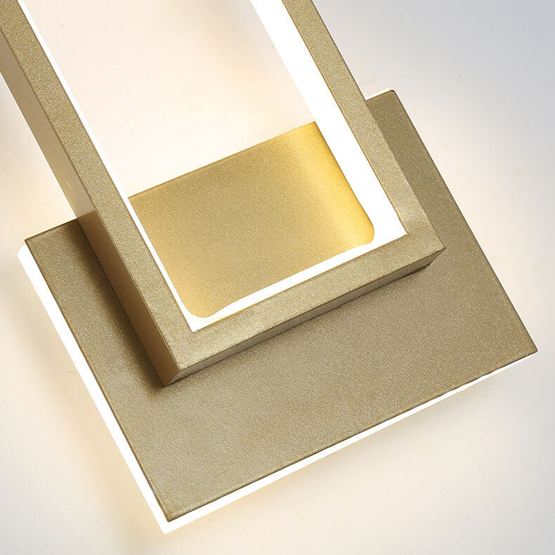 LumoBright – Applique Murale LED Rectangulaire Dorée Salon