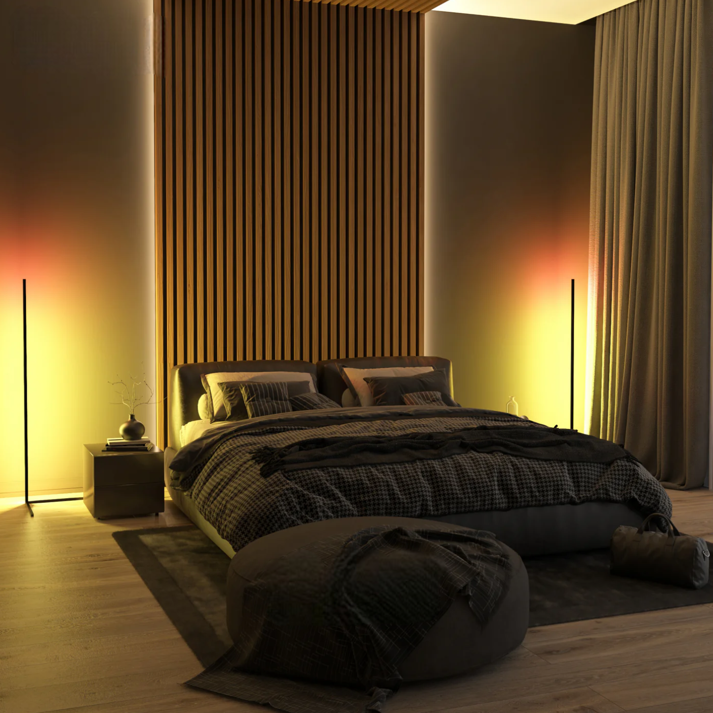 Zenora – Lampadaire LED Minimaliste Intelligent, Salon, Ambiance