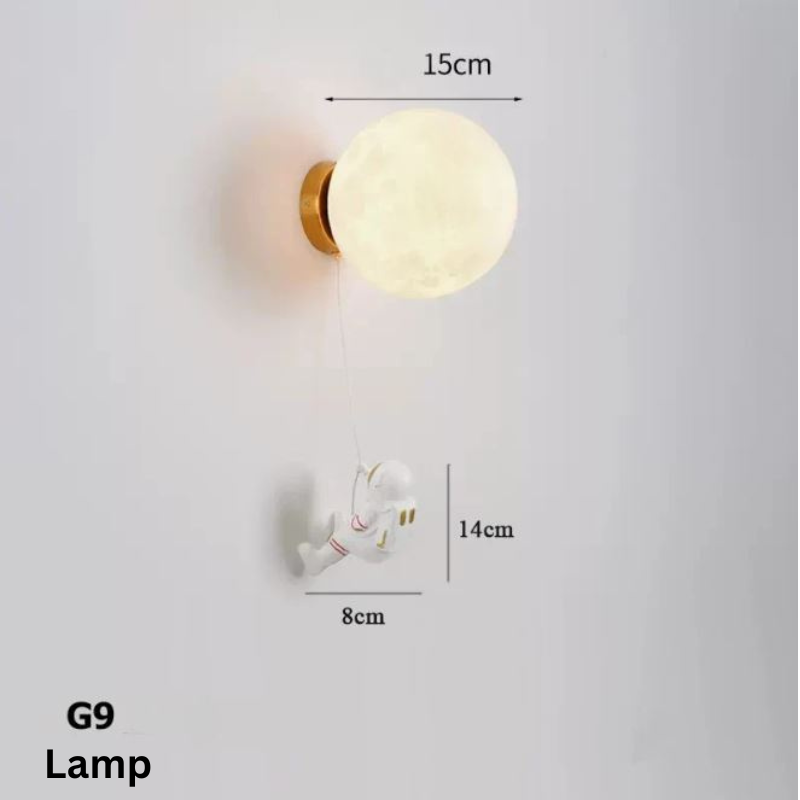 MoonVoyage – Lampe Murale Astronaute en Forme de Lune
