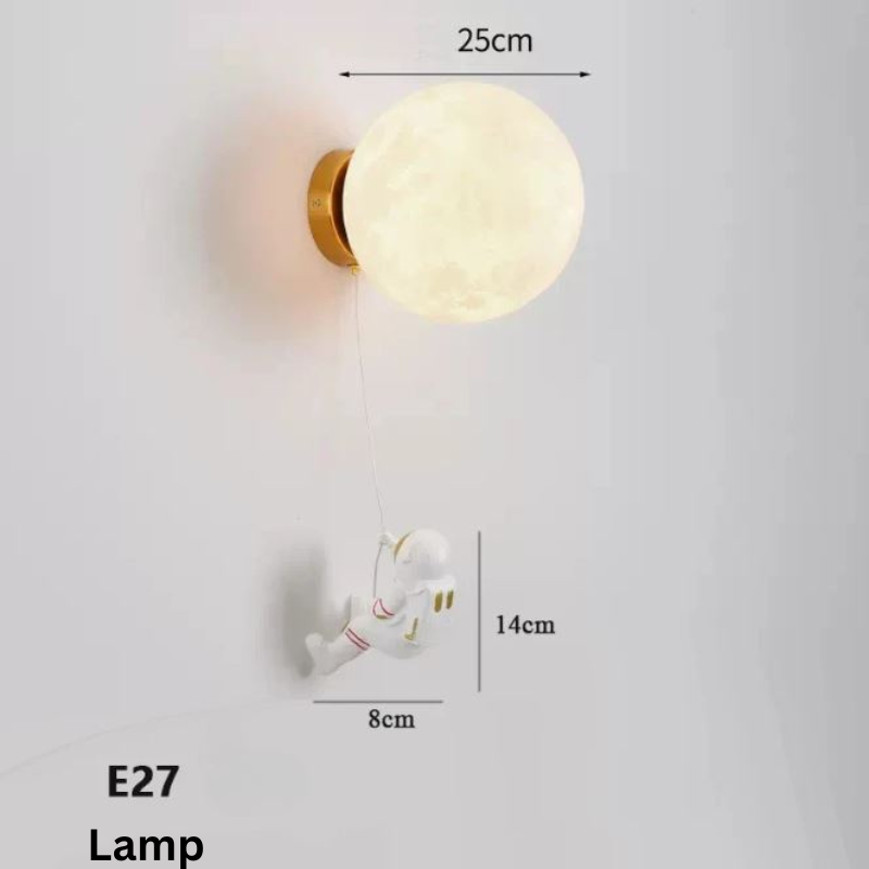 MoonVoyage – Lampe Murale Astronaute en Forme de Lune