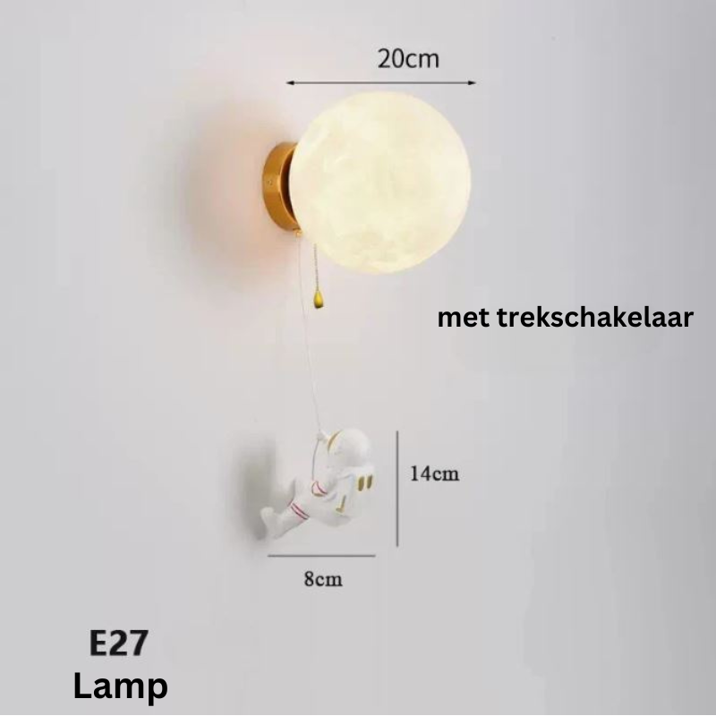 MoonVoyage – Lampe Murale Astronaute en Forme de Lune