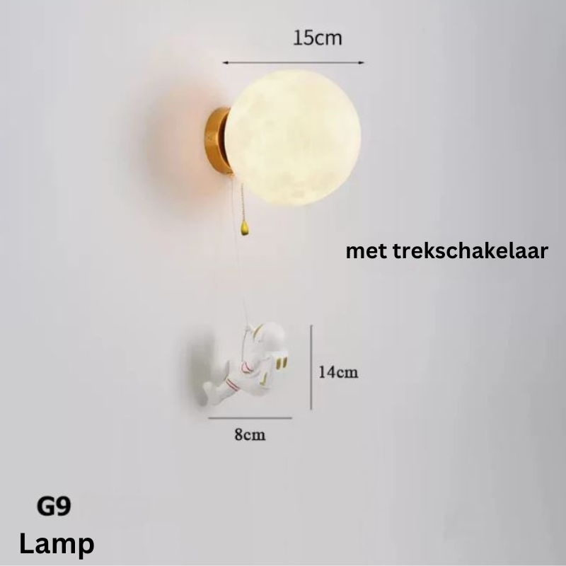 MoonVoyage – Lampe Murale Astronaute en Forme de Lune