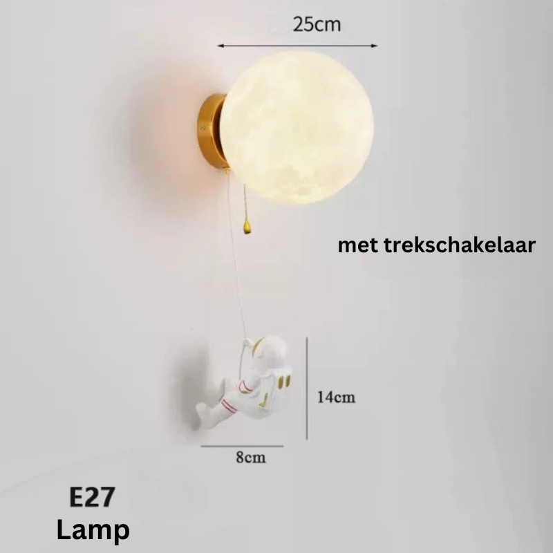 MoonVoyage – Lampe Murale Astronaute en Forme de Lune