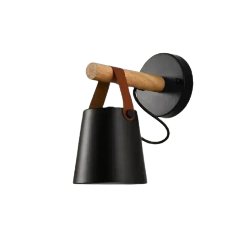 Applique Murale LED au Design Bois et Cuir SkandiShine
