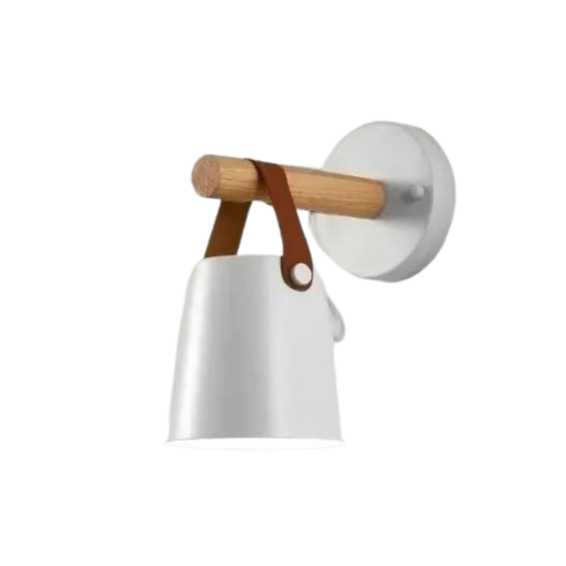 Applique Murale LED au Design Bois et Cuir SkandiShine