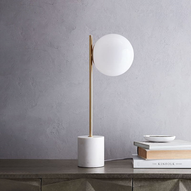 Lumiéra – Lampe de Table LED Moderne avec Base en Marbre pour Salon