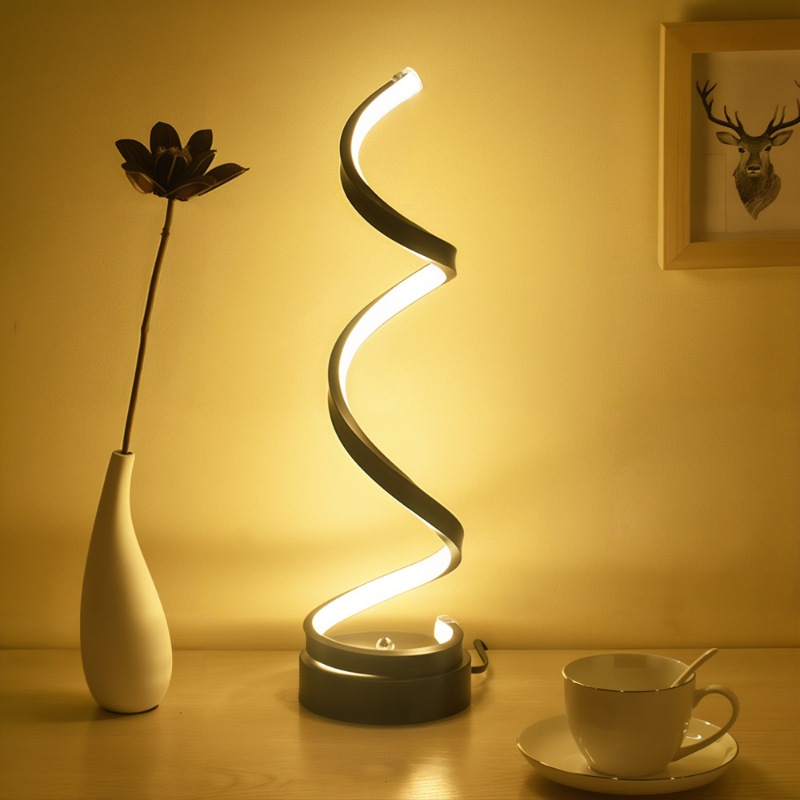 LunaGlow – Lampe de table LED chaude pour salon, blanc