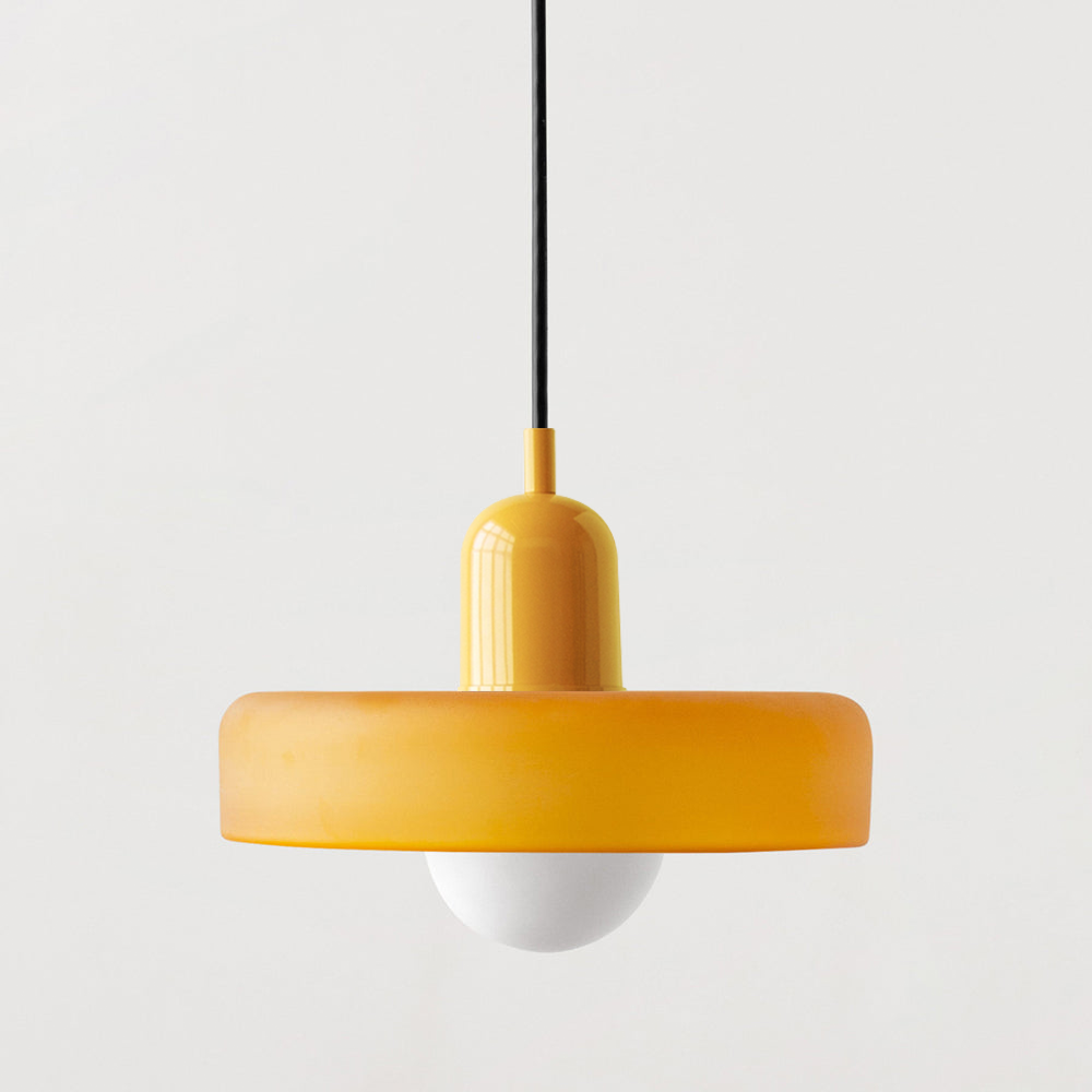 LuminoBau – Suspension Bauhaus en Verre Coloré, Design Moderne, Intérieur