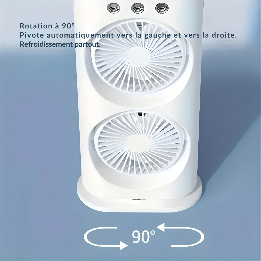 Climatiseur Portable | Double Tête, Rechargeable USB