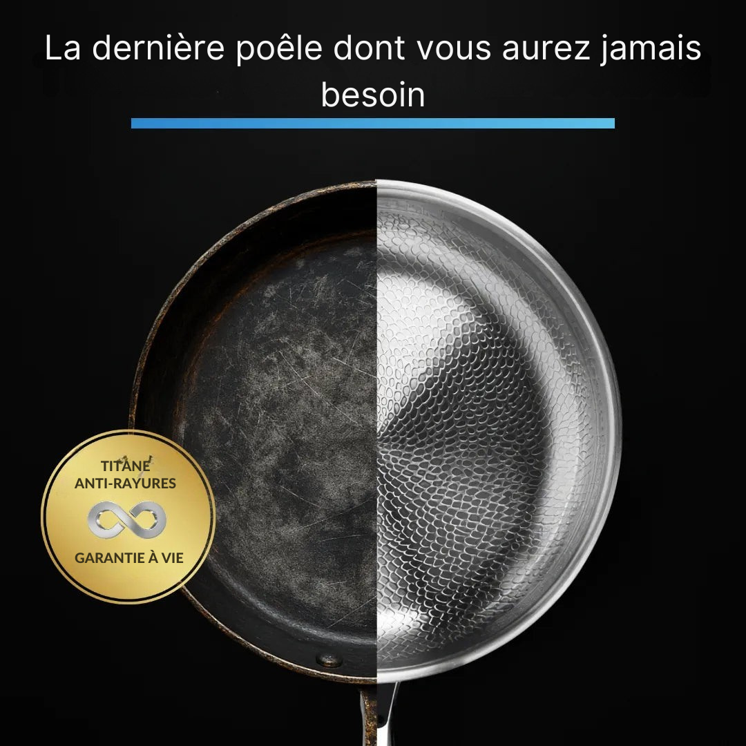 Poêle Wok | Titane Pur, Surface Martelée
