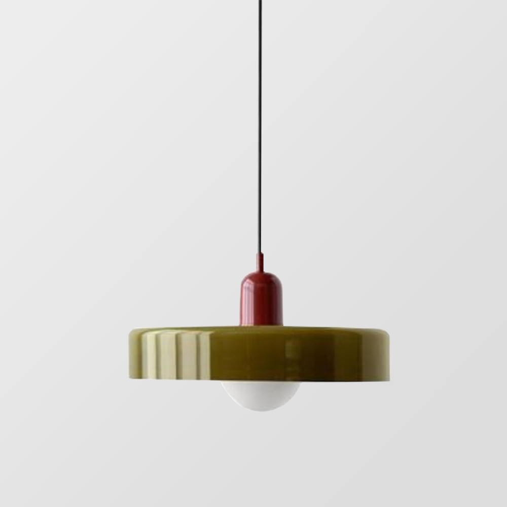 LuminoBau – Suspension Bauhaus en Verre Coloré, Design Moderne, Intérieur