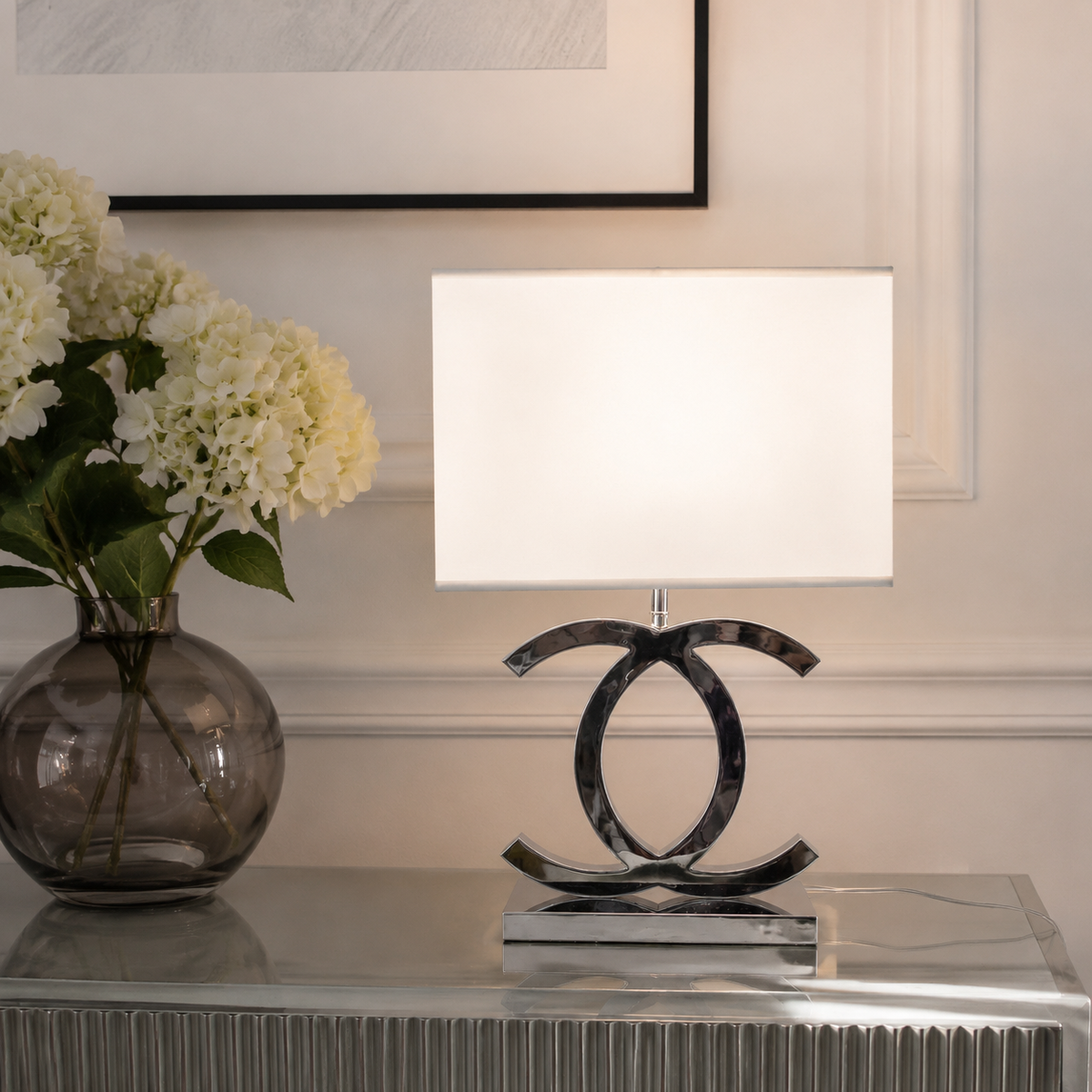 Lampe de table | Acier inoxydable, Design rectiligne