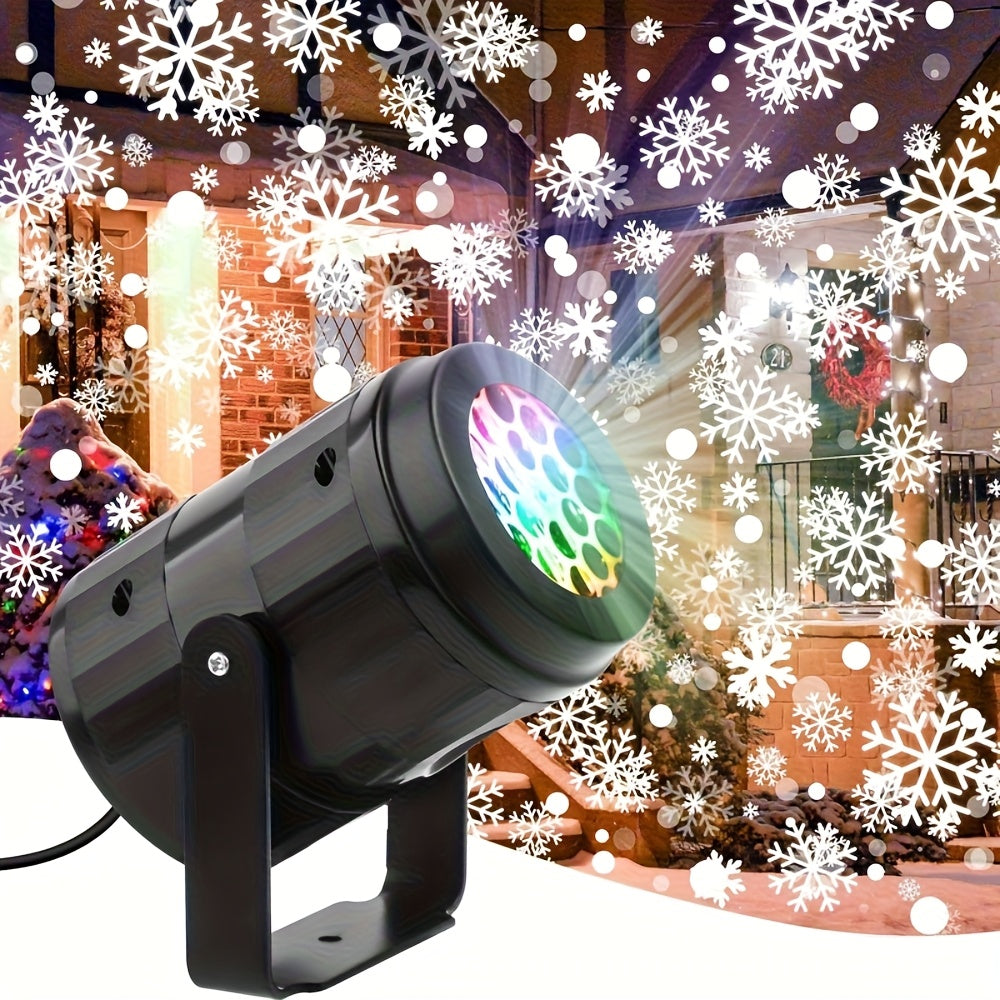 Lampe de projection de flocons de neige en plastique – Rotative, Fonctionnement USB, Inclinaison réglable