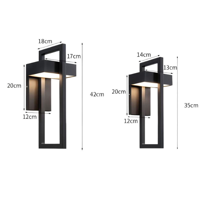 TwilightLux – Applique murale extérieure LED moderne, noir, jardin