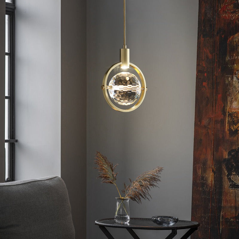 Celiora – Suspension LED Cristal Moderne Salon Blanc