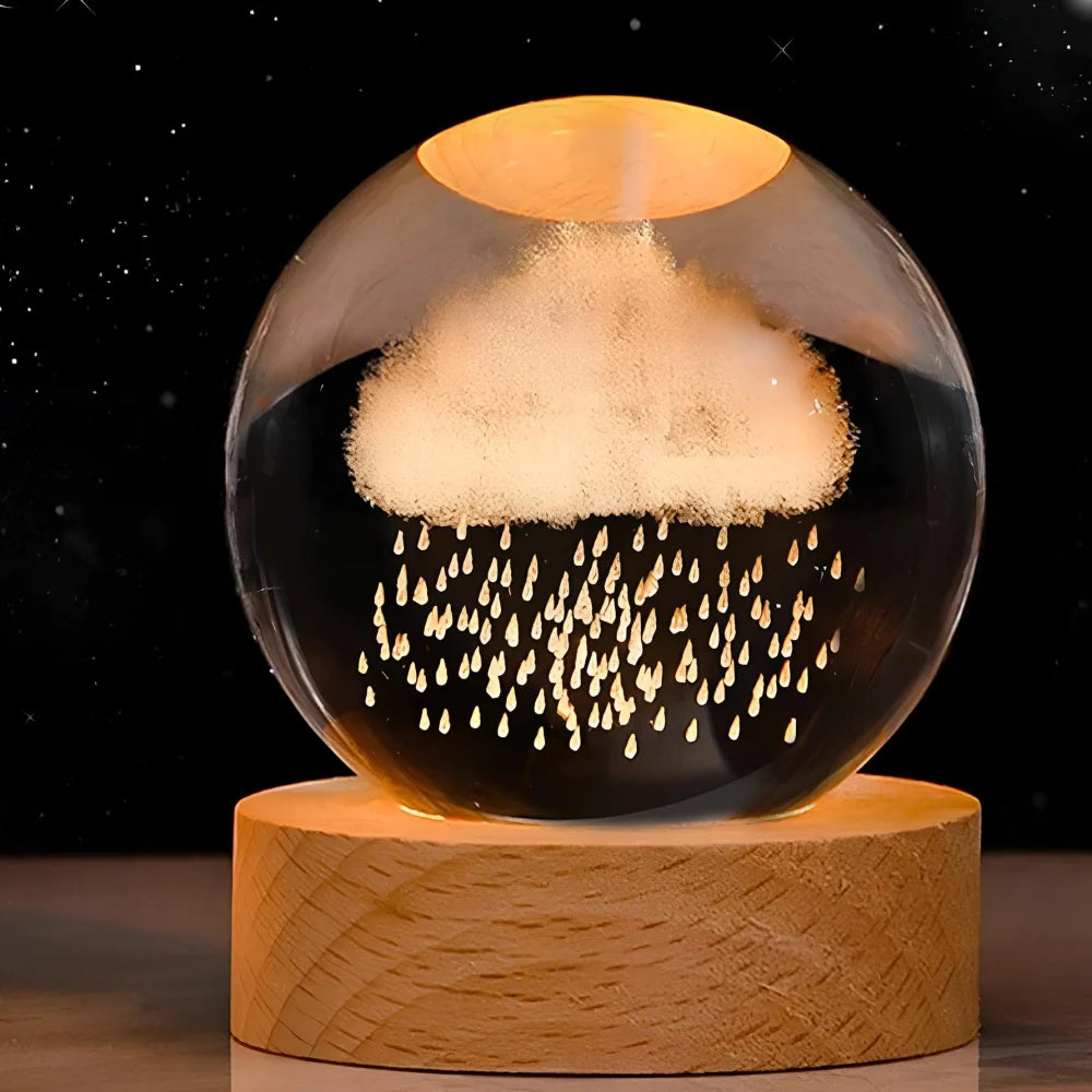 Boule Lumineuse Cristal – Lampe LED Colorée pour Chambre