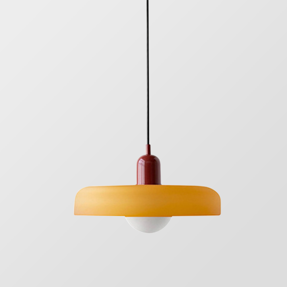 LuminoBau – Suspension Bauhaus en Verre Coloré, Design Moderne, Intérieur
