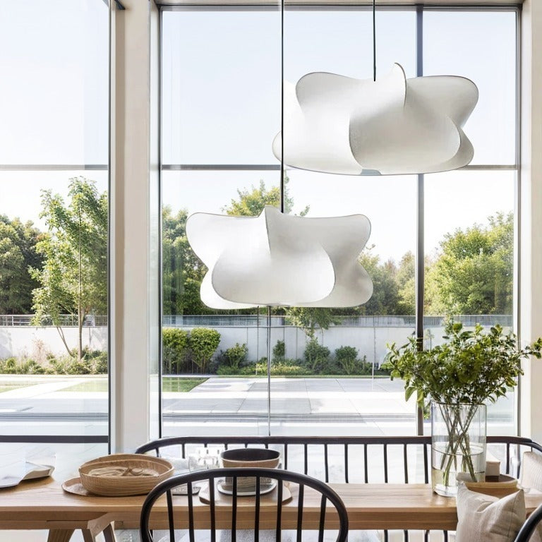 Suspension Japonaise en Soie LED Warm Blanc pour Salon