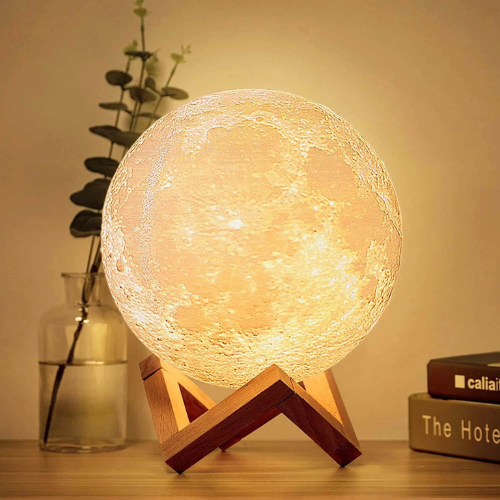 LumiLune – Lampe LED Lune Moderne Blanche pour Intérieur