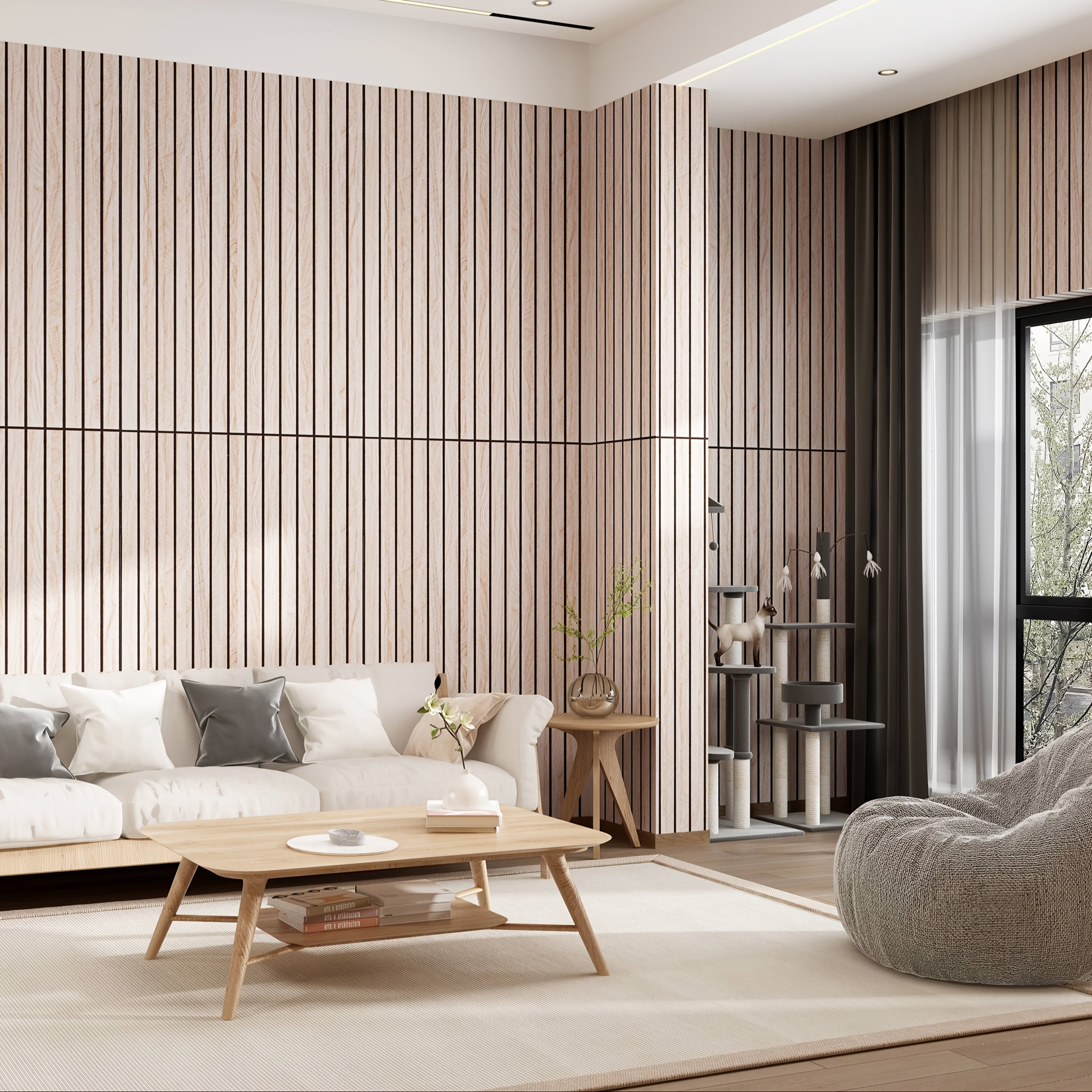 Autocollant Mural Effet Bois 3D IXPE 299,97 × 39,88 cm – Auto-adhésif, Découpable, Texture Relief