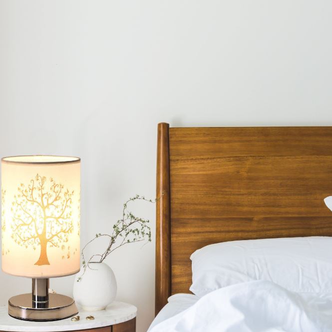 ClearGlow – Lampe Moderne Blanche avec Socle en Bois