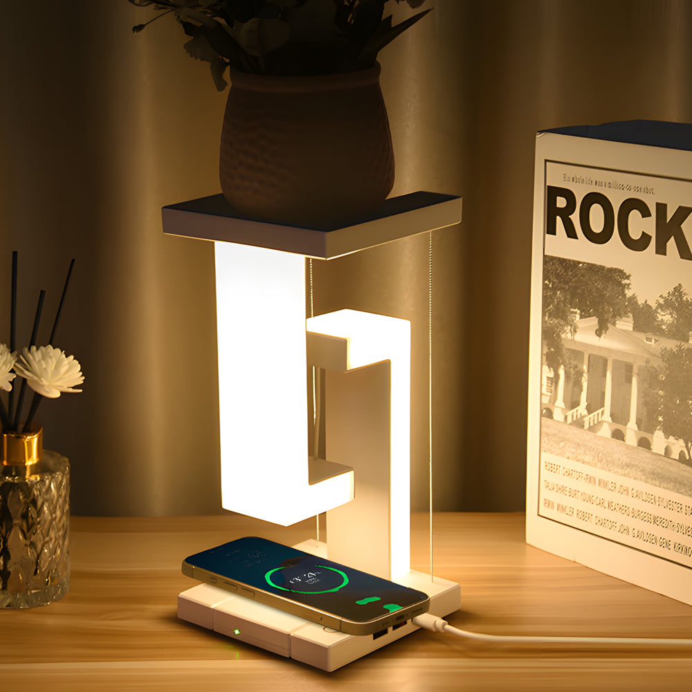 EclipseLite – Lampe de table moderne flottante avec LED et charge sans fil