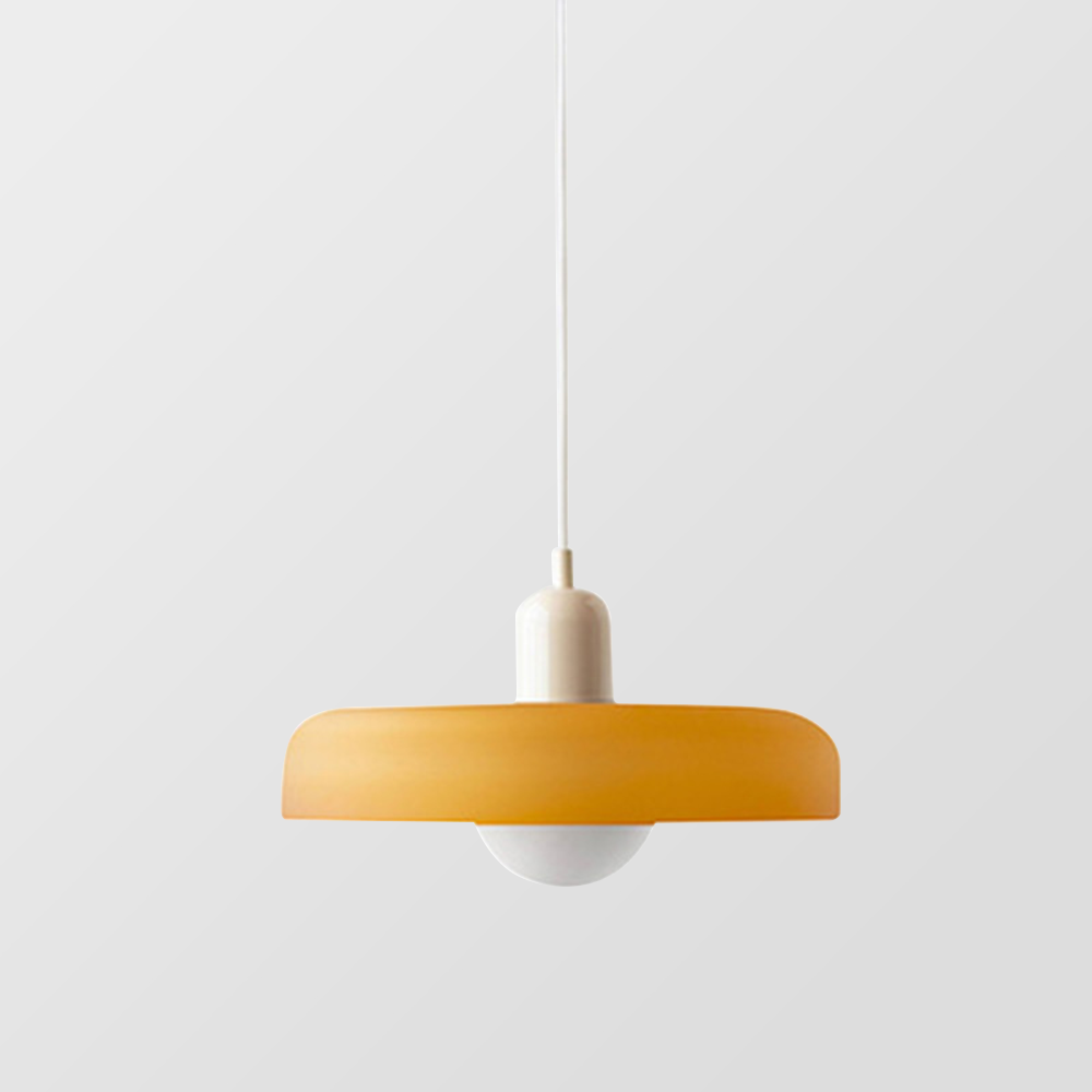 LuminoBau – Suspension Bauhaus en Verre Coloré, Design Moderne, Intérieur