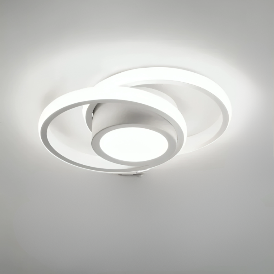 Orbis – Plafonnier LED Double Anneau Moderne Blanc Salon