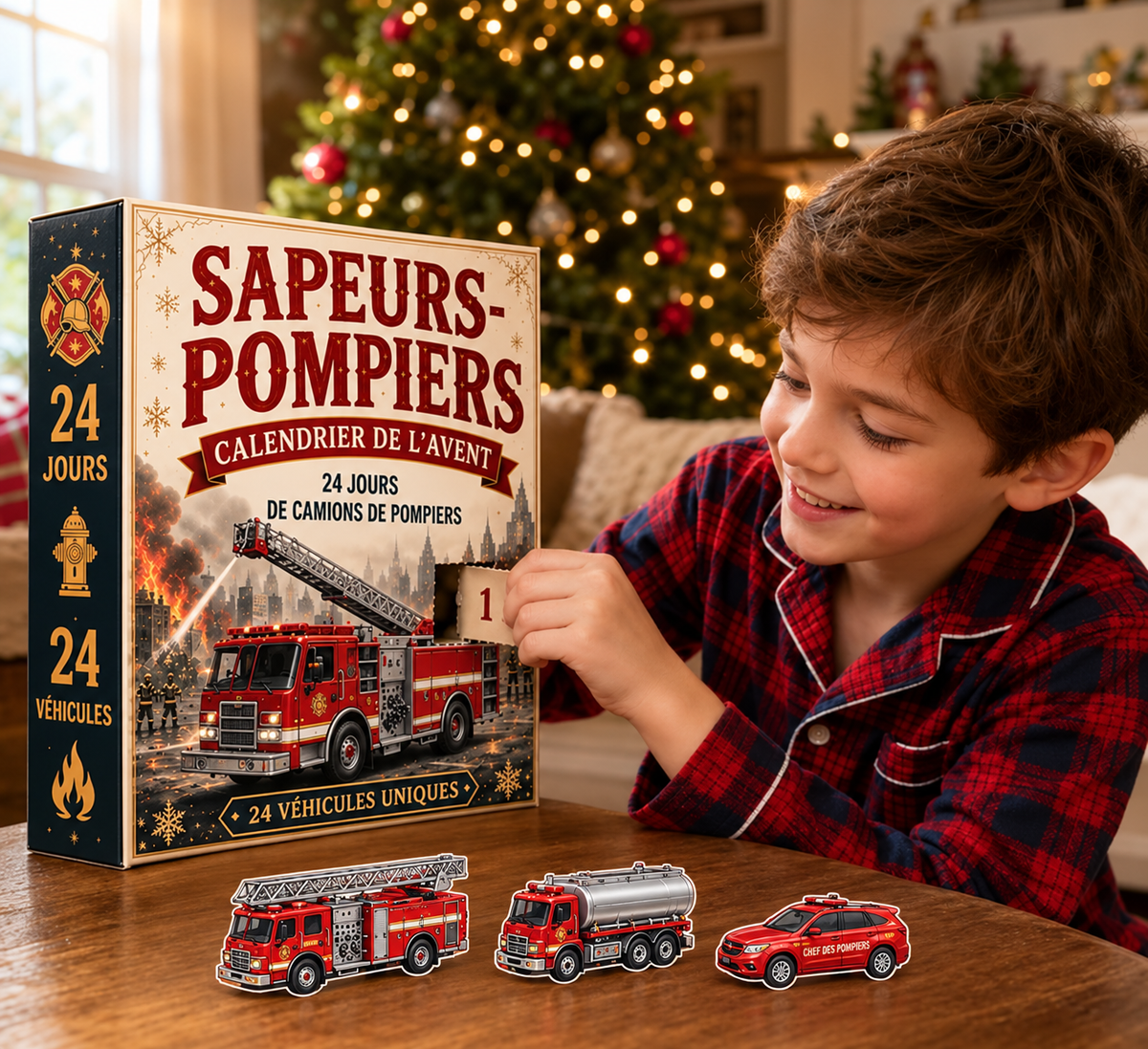 Calendrier de l’Avent 24 Jours – Camions de Pompiers 2D