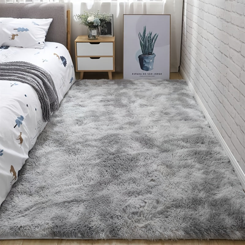 Tapis de Sol Shaggy Polyester Gris 60x90 cm – Antidérapant, Fibres Fines, Lavage Main