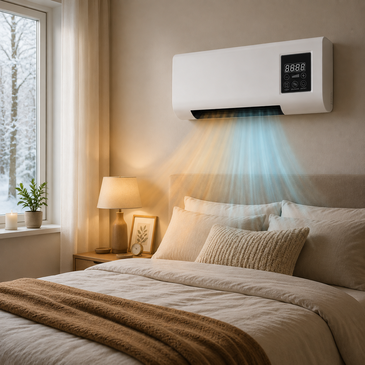 Climatiseur Mural Écran LCD, Télécommande Incluse